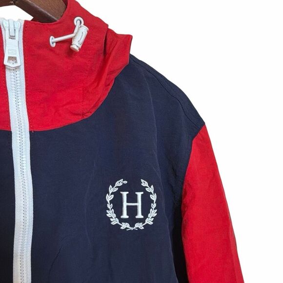 Tommy Hilfiger Colorblock Half-Zip Hooded Windbreaker Jacket Multicolor Large - Picture 4 of 12